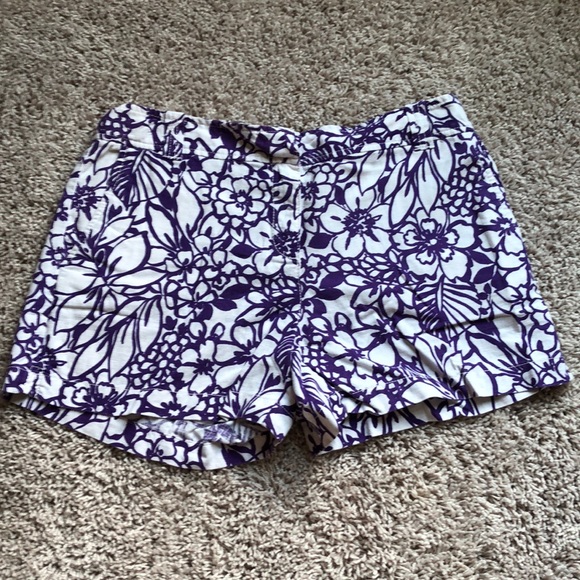 New York & Company Pants - New York & Company Purple and white linen shorts